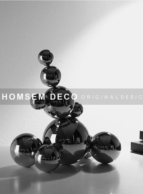 从上现代轻奢创意金属圆球装饰几何摆件客厅电视柜博古架桌面摆放