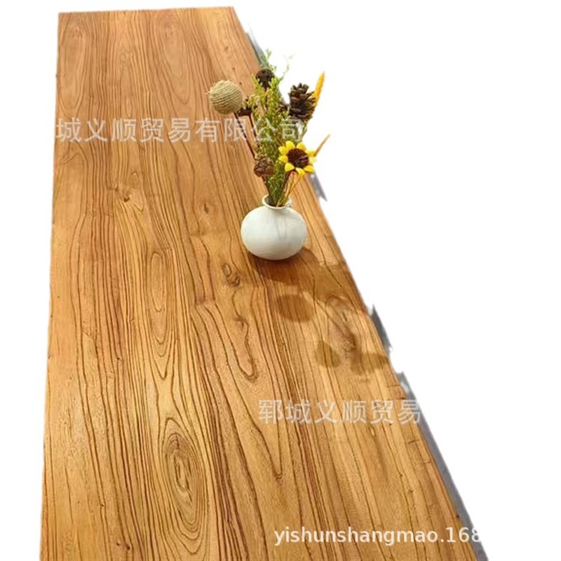 老榆木实木吧台靠墙玄关桌简约飘窗原木条几条案琴桌X供桌榆木板
