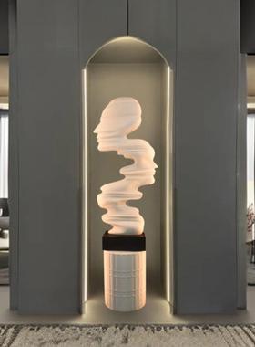 酒店别墅摆设网红艺术摆件落地现代简约抽象雕塑人像人物装饰底座