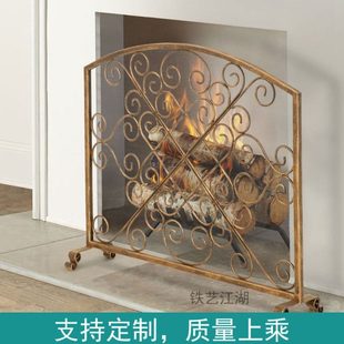 人气创意福建省泉州市到物欧式风格铁艺架护栏门屏风罩隔断火壁炉