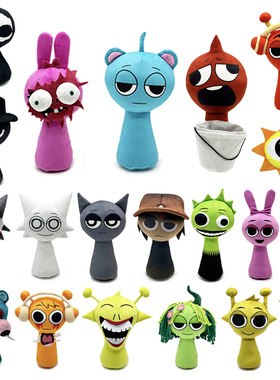 跨境新款 SPRUNKI plush 节奏盒子毛绒玩具公仔 毛绒玩偶来图来样