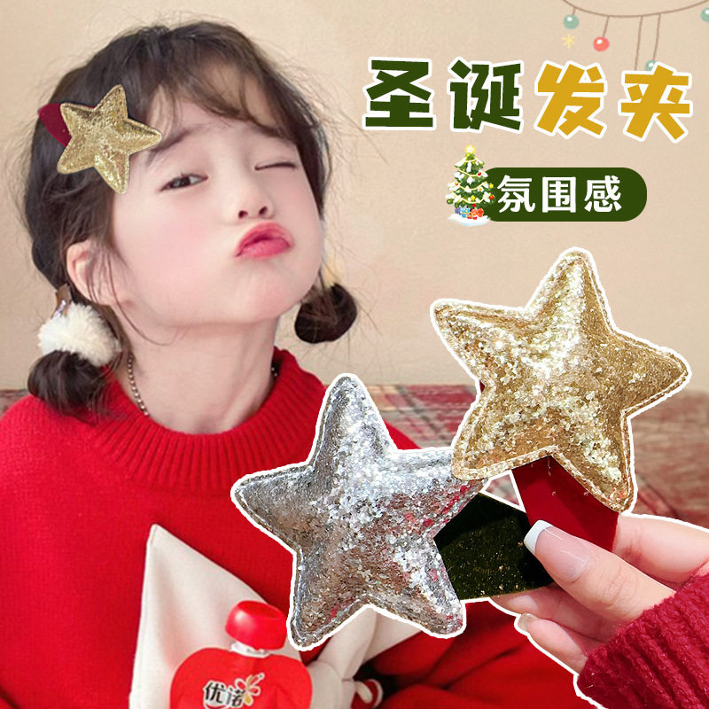 圣诞羔羊毛珍珠蝴蝶结小红帽发夹