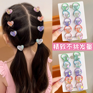 儿童爱心细闪头绳女童宝宝拇指发圈高弹力不伤发橡皮筋发饰