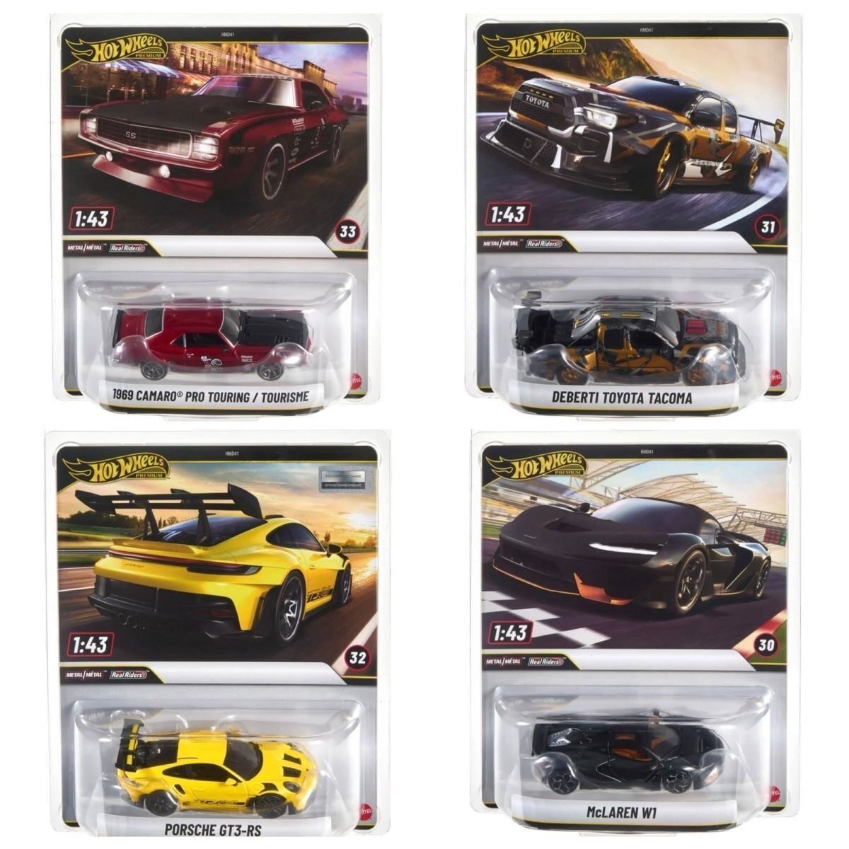 风火轮文化珍藏保时捷911奔驰AMG尼桑GTR小跑车1:43合金车模HMD41
