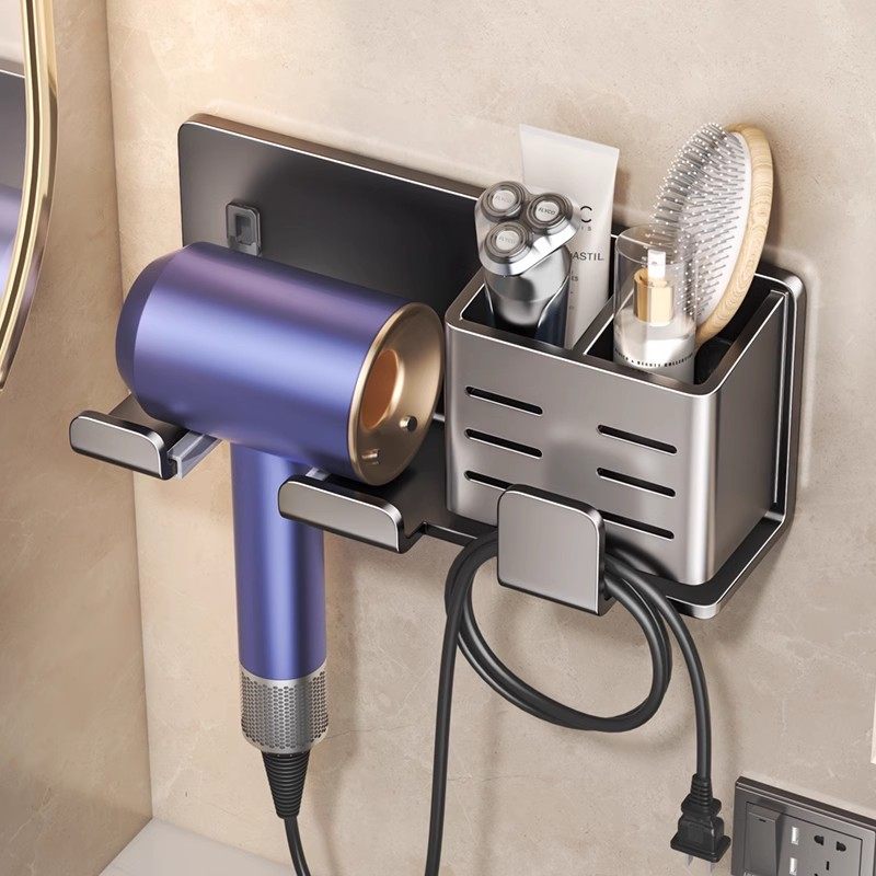 免打孔吹风机置物架卫生间收纳绕线电吹风挂架吹风筒支架浴室架子,家庭/个人清洁工具,吹风机置物架,淘宝优惠券,粉丝福利购,淘宝优惠卷