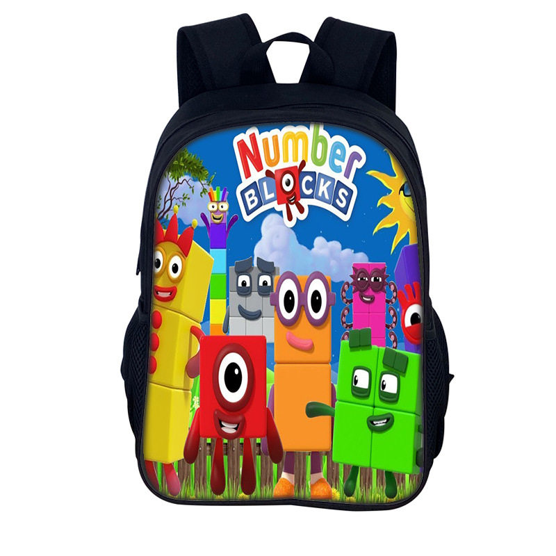 游戏周边印花数字积木双肩背包 Numberblocks 大容量学生电脑书包