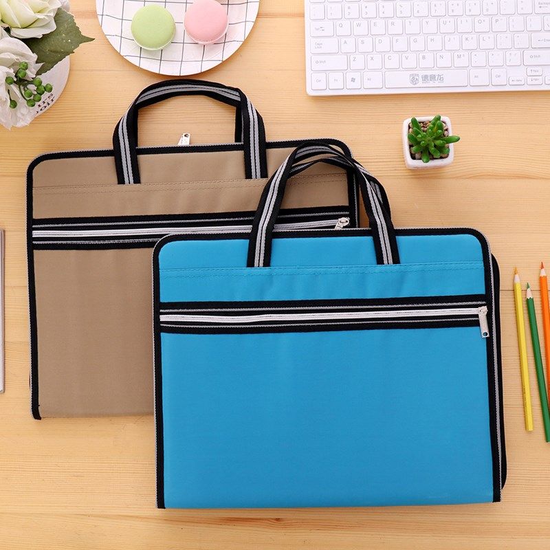 文件袋多层风琴包小清新学生用多功能帆布资料袋拉链a4文件夹分层