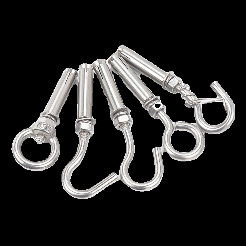 304不锈钢膨胀钩子带钩膨胀螺丝万能挂钩爆炸爆拉吊钩螺丝m6m新款