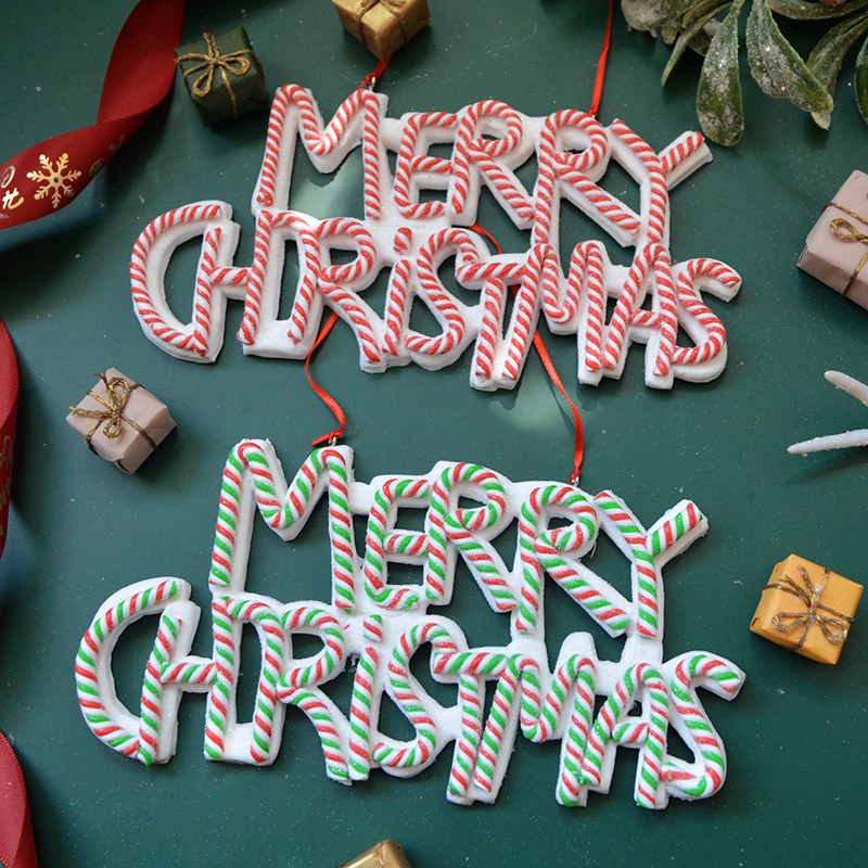Merry Christmas 字母牌软陶圣诞树挂饰挂件圣诞节装饰品挂牌礼品