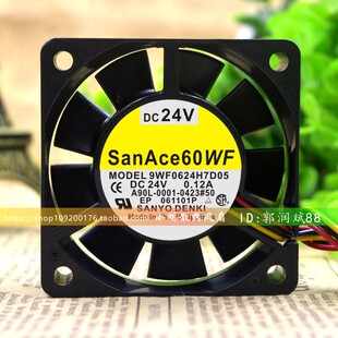 原装日本三洋SANYO 9WF0624H7D05 6015 DC24V 0.12A发那科风扇