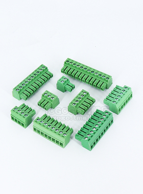 KF2EDGK 3.81插拔式接线端子连接器插头2/3/4/6/8/10P绿色3.81MM