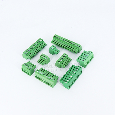 KF2EDGK 3.81插拔式接线端子连接器插头2/3/4/6/8/10P绿色3.81MM