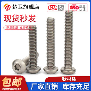 纯钛ISO7380圆头内六角机螺钉盘头内六角螺丝M3 钛螺丝