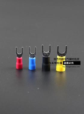 紫铜 叉形预绝缘冷压端头 UT接线端子带护套 SV2-4 1000只