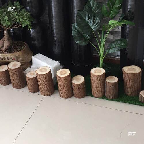 实木墩杉木圆凳带皮树桩凳树根实木凳子木墩创意根雕茶几原木底座
