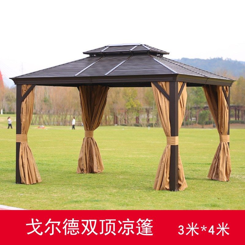 户外凉亭罗马帐篷别墅庭院遮阳棚子休闲防雨篷铝合金欧式花园凉棚