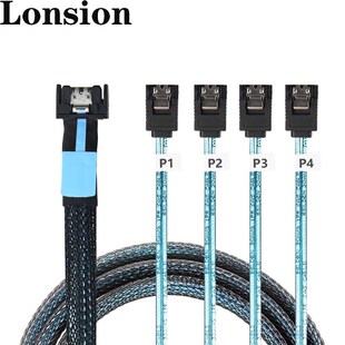 SlimSAS 8654 MCIO 4I(38P)转4个sata PCIE5.0服务器数据连接线