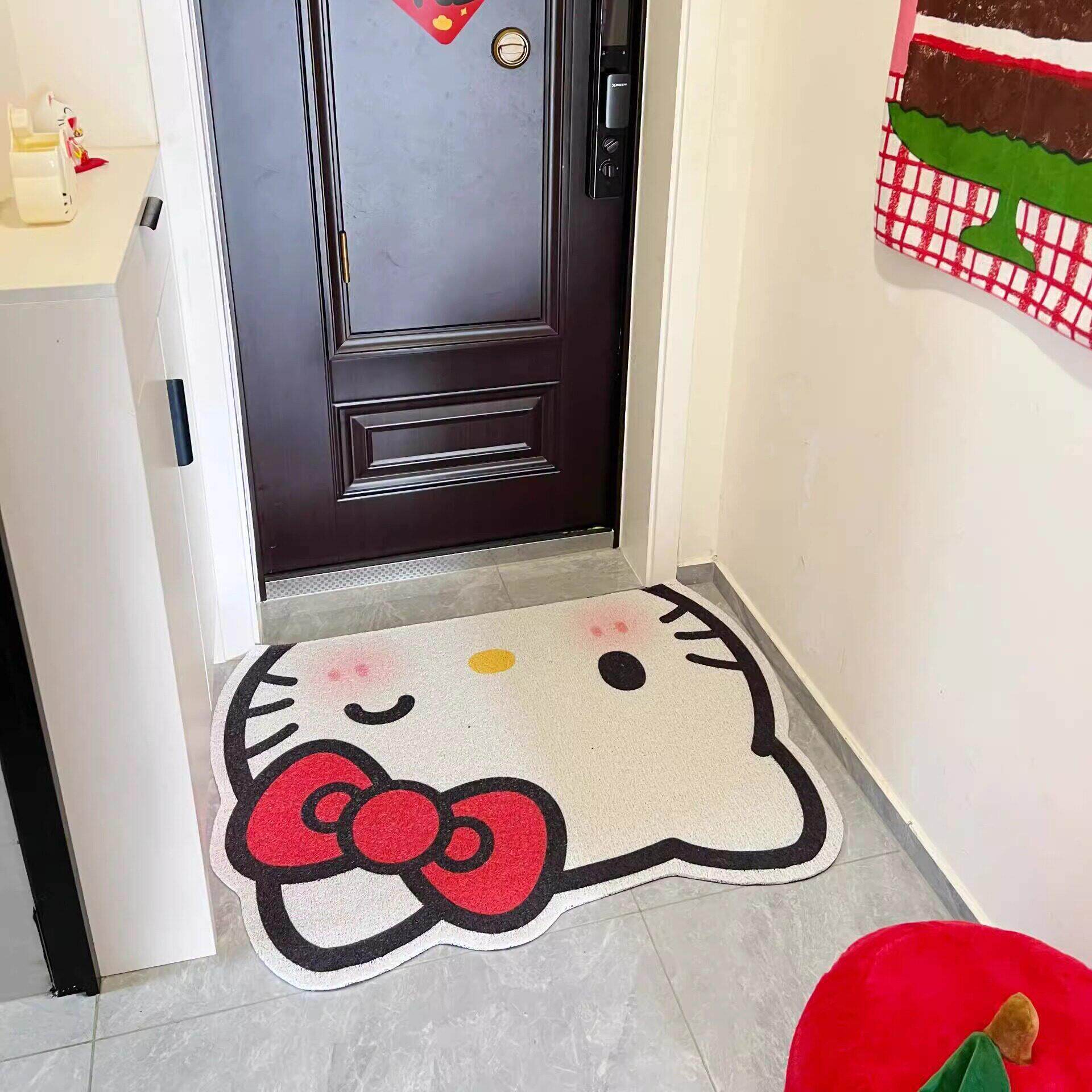 入户门地垫kitty丝圈玄关脚垫除尘耐脏地毯室内外家用防滑进门垫