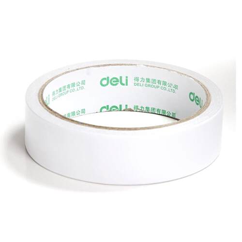得.力30403棉纸双面胶带24mm*10y*80um(白)(12卷/袋)手工文具
