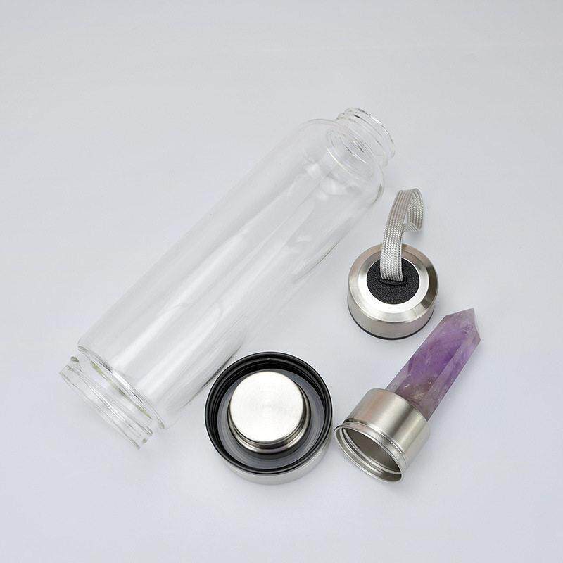 天然六棱水晶柱能量玻璃杯 魔法棒水疗杯水晶能量杯 厂家印字