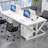 西安职员办公桌现代简约四人位2 6人员屏风电脑桌椅组合工作位