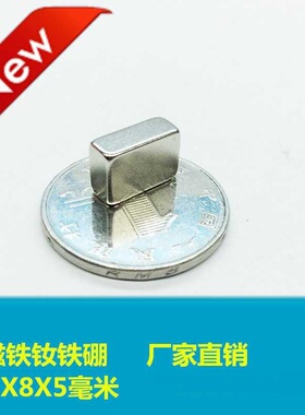 磁铁钕铷稀土磁王长方形磁铁F12X8X5mm钕铁硼吸铁石 强磁钢贴片强