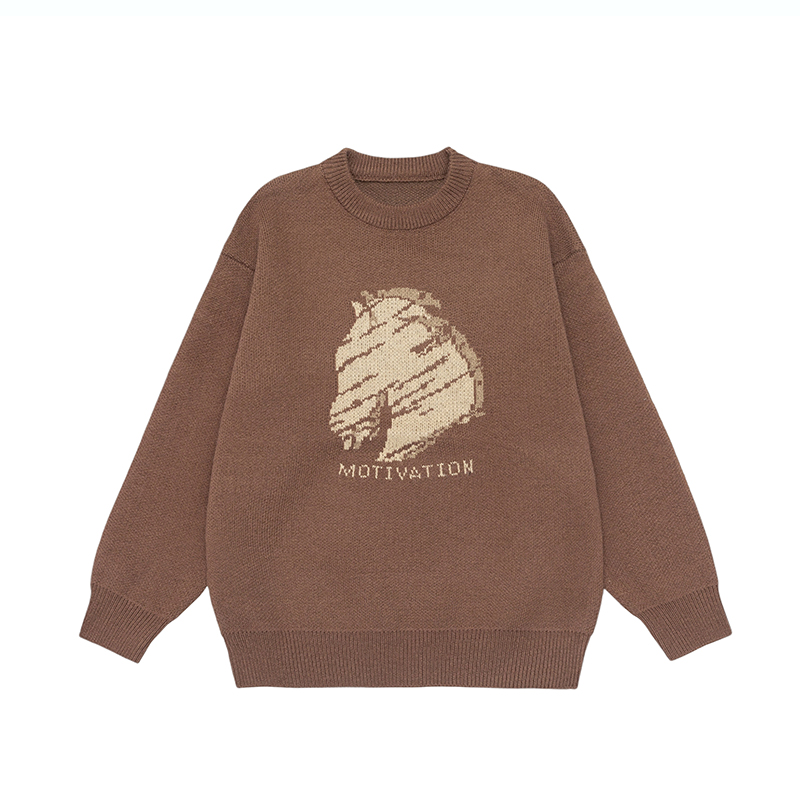 DESIGNSECRETS  25FW美式提花针织衫毛衣男休闲慵懒风圆领上衣潮