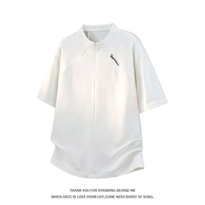 DESIGNSECRETS 日本品牌拼接刺绣冰丝短袖T恤男2026夏季新款上衣