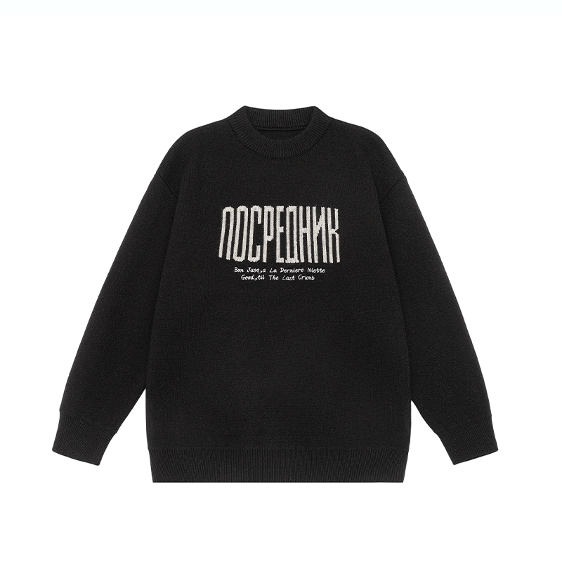 DESIGNSECRETS  25FW日系重磅潮牌毛衣男士刺绣宽松休闲针织衫潮