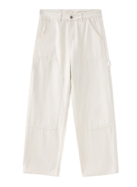 DESIGNSECRETS 25FW日本美式高端白色牛仔裤男士宽松直筒休闲裤子