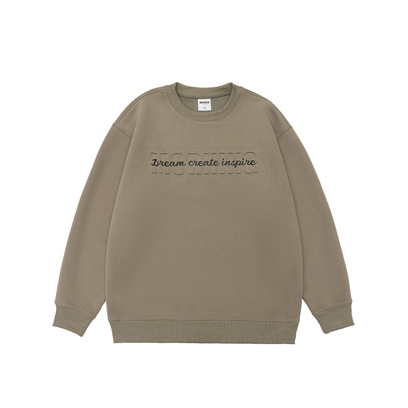 DESIGNSECRETS  25FW日本美式高端字母钢印圆领卫衣男士宽松t恤衫