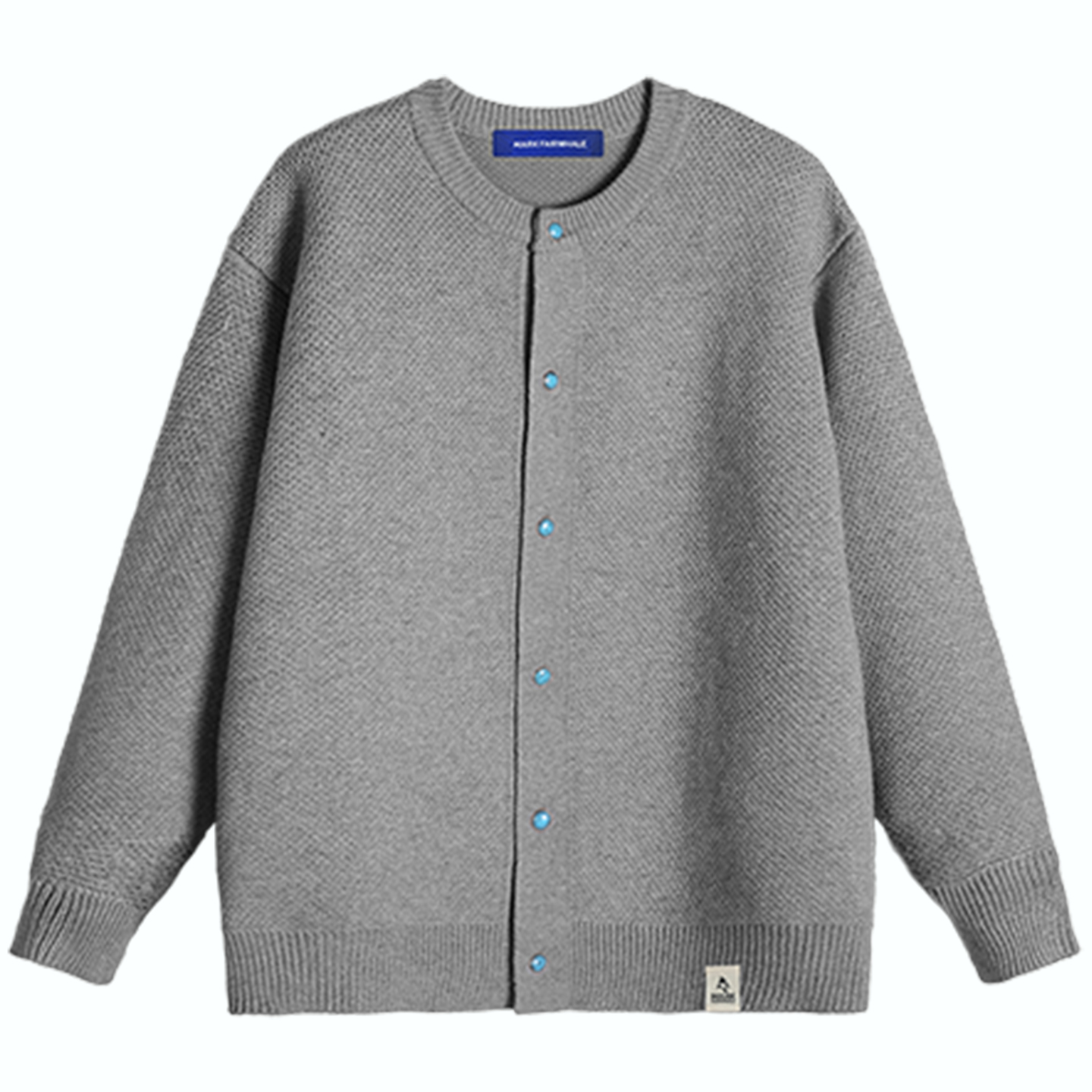 DESIGNSECRETS  25FW重磅开衫毛衣男款高街复古绿松石按扣外套潮