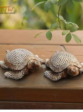 创意复古做旧仿铜树脂天鹅摆件高档客厅家居装饰品天鹅工艺礼品