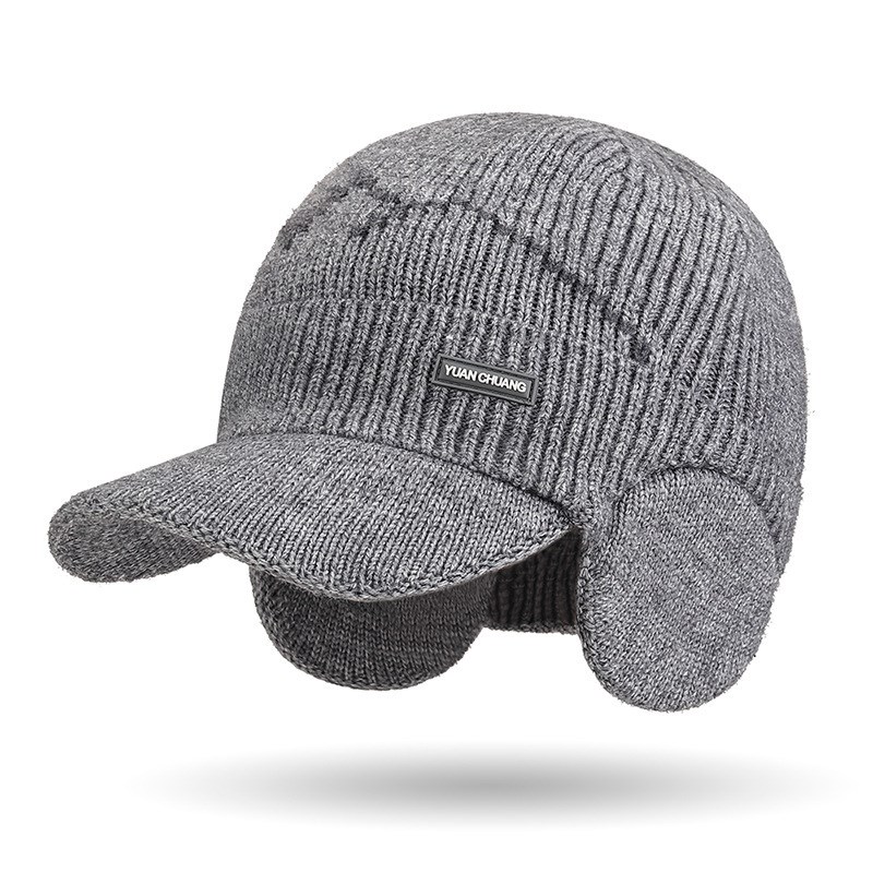 冬季羊毛加绒加h厚防寒保暖毛线帽骑行防风防护针织帽子围脖两件