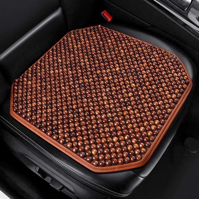 新款木珠夏天透气坐垫三件套清凉舒适不闷热汽车通用坐垫跨境