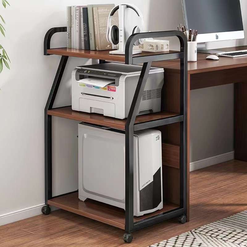 放打印机置物架落地放置柜子收纳架子可移动办公室电脑主机箱托架