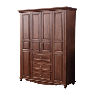 美式实木衣柜六门加顶双门推拉衣橱1.6米四门2m长五门储物柜收纳