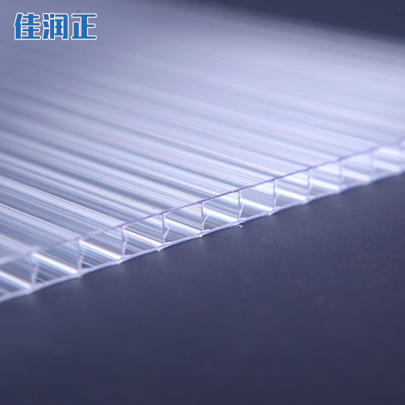 供应PC阳光板两层透明屋顶加工定 制各种色双层中空板阳光板