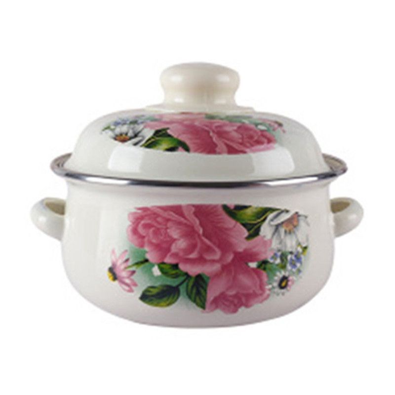 加厚16-20CM三件套双耳搪瓷锅家用煲汤锅炖锅平底锅泡面碗猪油盆