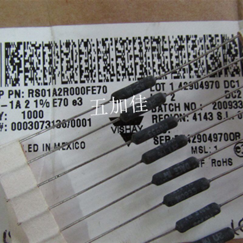10个 RS-1 2 2R 1W 1% 全新美国线绕电阻 RS01A2R000FB12