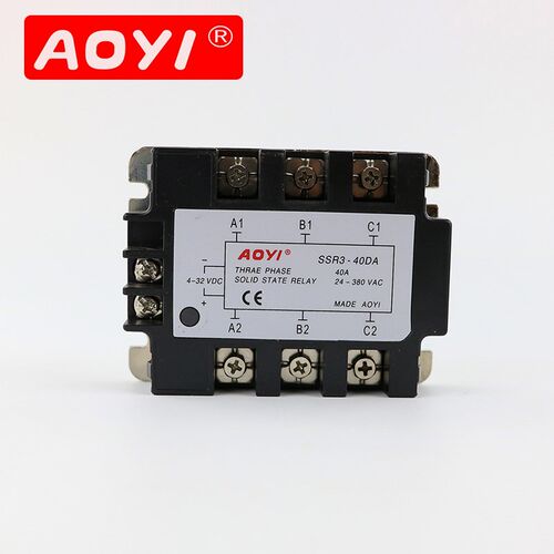 奥仪三相固态继电器直流控交流380V 25A DC-AC SSR3-25DA