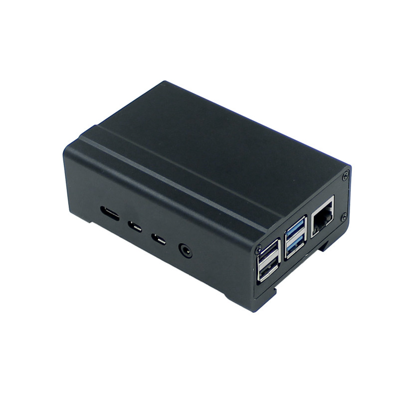 适用树莓派raspberry pi 4代B型 铝合金 暗黑金属质感风扇外壳