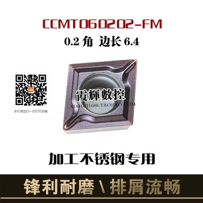 CCMT060202-FM不锈钢专用 R角0.2小菱形数控刀片内孔刀片锋利切削