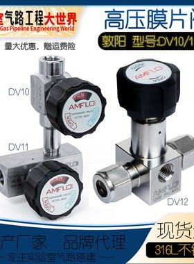 敦阳AMFLO 膜片阀 隔膜阀开关阀 高纯气体截止阀DV10 DV11 DV12