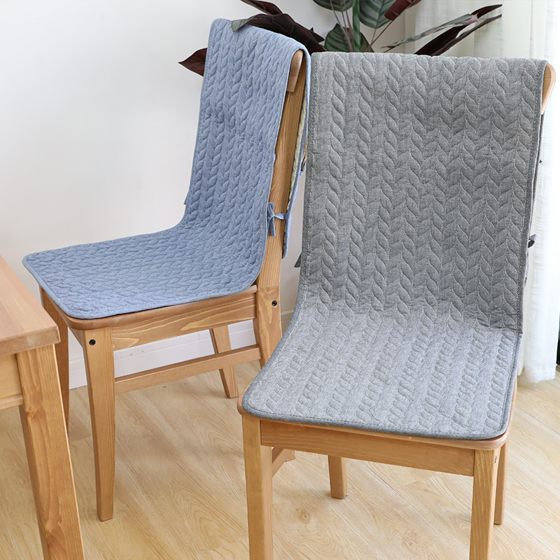水洗棉椅子纯色坐垫靠垫一体连体四季餐桌椅套套装防滑座椅垫收纳