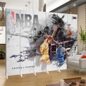 NBA篮球明星球星屏风隔断客厅体育运动背景墙可折叠移动遮挡家用
