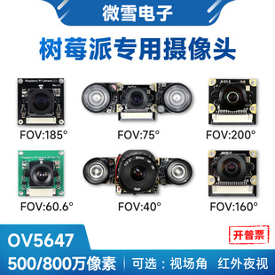 RPI 模块 OV5647摄像头 红外夜视 广视角 鱼眼 CAMERA 树莓派4