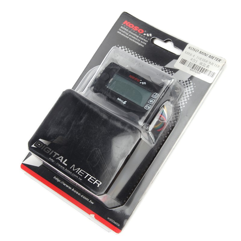 新款摩托车油温表koso四合一水温/油温/电压表/时间显示改装仪表