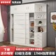 生态板推拉门衣柜现代简约实木柜子家用卧室滑移门转角大衣橱定制