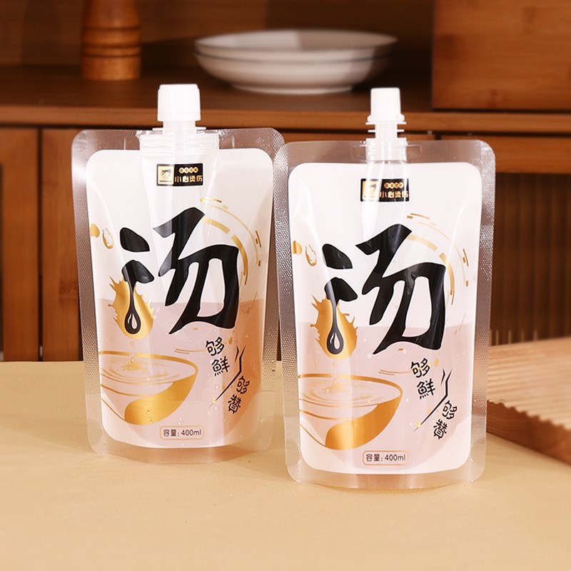 一次性外卖汤袋螺蛳粉汤汁打包袋商用分装热汤料面汤底自立吸嘴袋